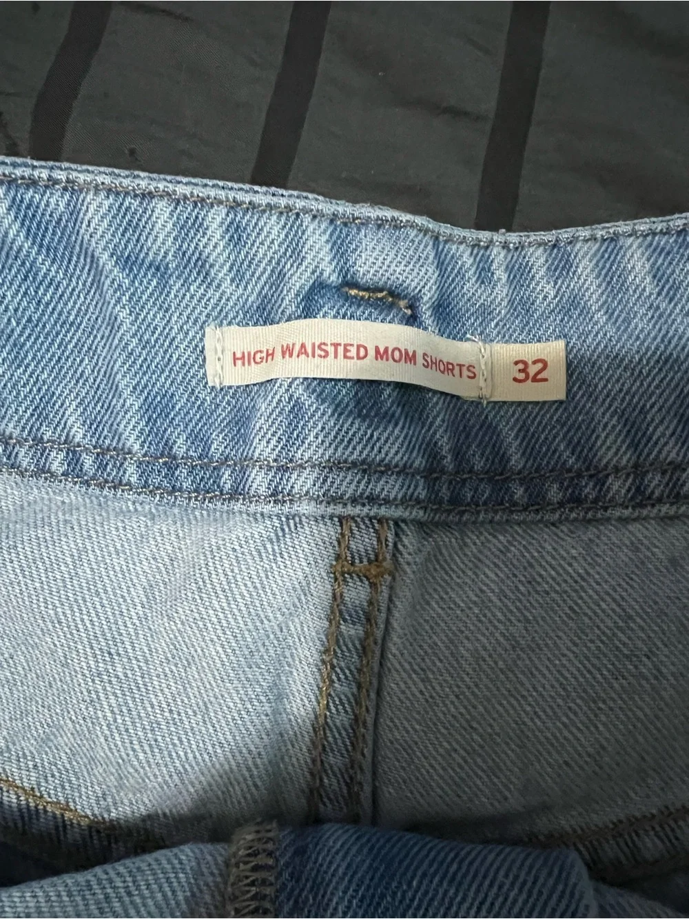 Levi's High Waisted Mom Two Button Light Wash Denim Shorts